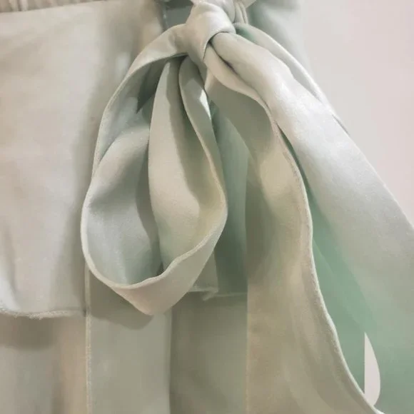 Juicy Couture Velvet Ruffle Tiered Light Pastel Mint Green Skirt - Size S Petite - Picture 4 of 12